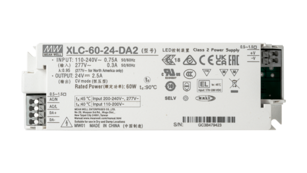 60W LED Betriebsgerät 900mA bis 1700mA/9V...54V, DALI2, AC Push – Bild 2