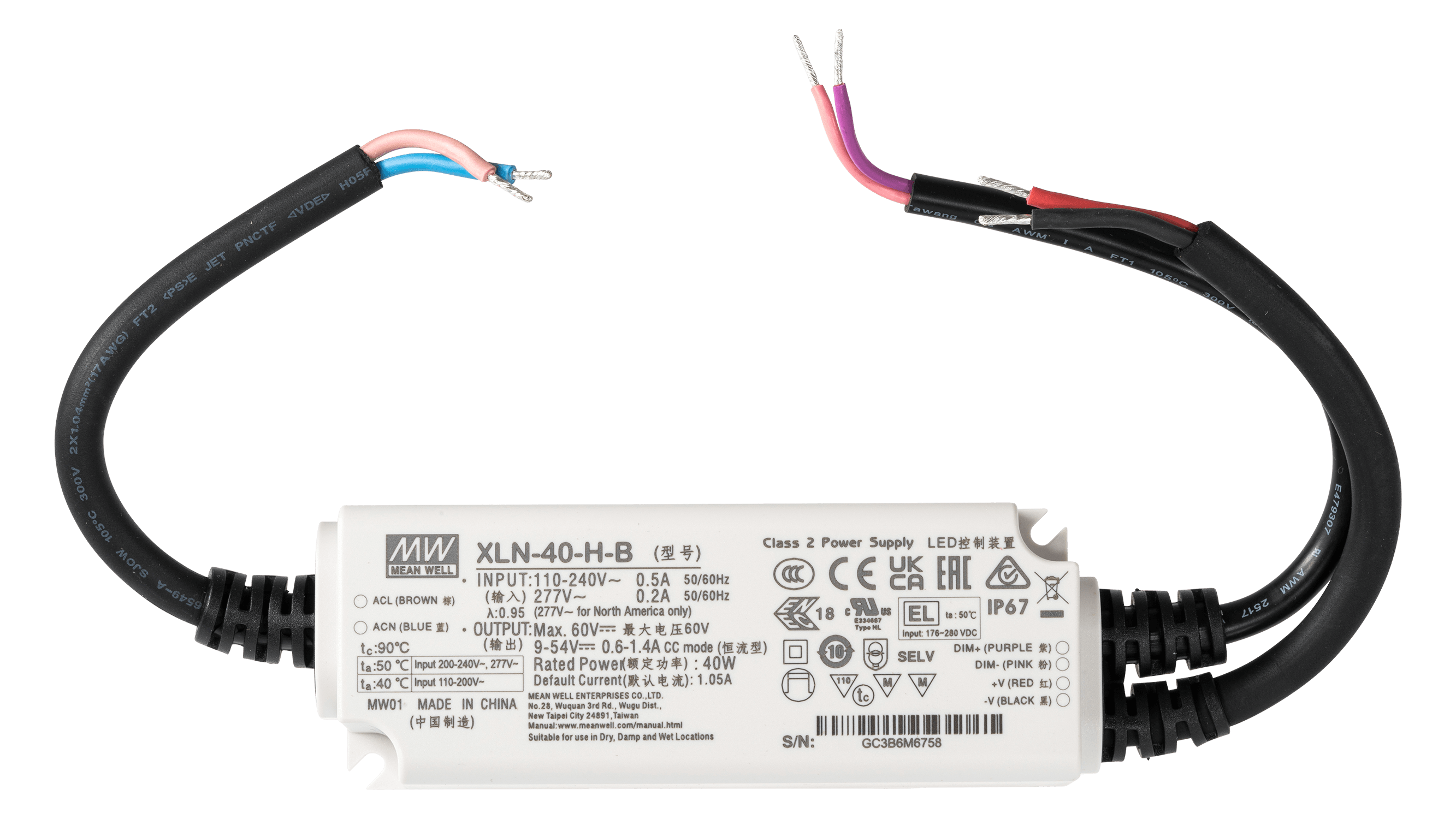 40W LED Betriebsgerät 600...1400mA/9V...54V, 3in1 dimming, NFC – Bild 2