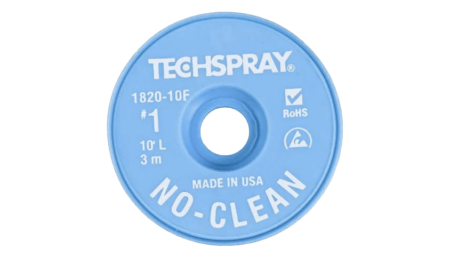 Techspray desoldering braid ESD, 0.9mm x 3m, flux-coated, no-clean