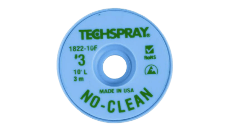 Techspray desoldering braid ESD, 1.9mm x 3m, flux-coated, no-clean