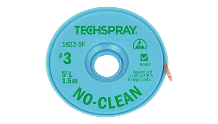 Techspray desoldering braid ESD, 1.9mm x 1.5m, flux-coated, no-clean