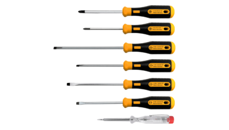 Screwdriver POWERline set 7-piece slotted and cross blades