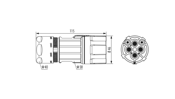 Gehäuse M40 Leistung Kabelsteckverbinder TWILOCK-S 2 + 3 + PE – Bild 2