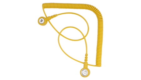 ESD spiral cable for bracelet highly elastic yellow