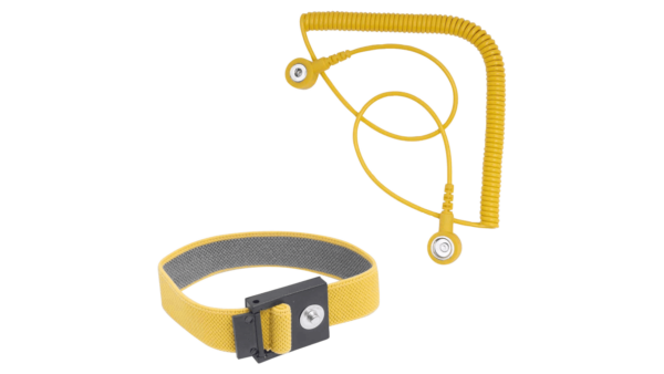ESD Kontaktarmband mit Spiralkabel, gelb, 2.4 m