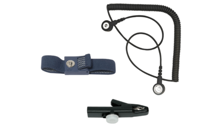 ESD contact bracelet with spiral cable + crocodile clip