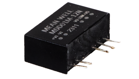 1W medical DC/DC converter, input 10.8...13.2V, output +/-5V / +/-0.1A