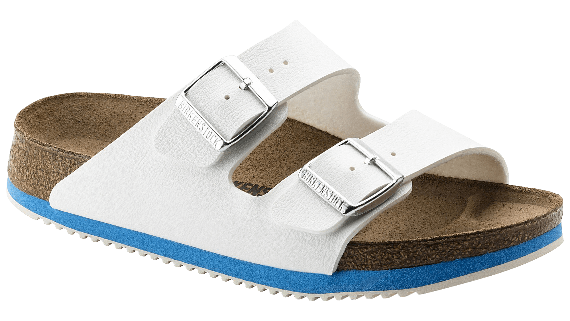 Sandalen "Arizona Super Grip Birkenstock", weiss/blau