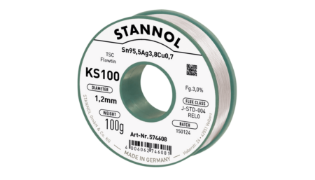Solder wire KS100, Sn95,5Ag3,8Cu0,7 - FLOWTIN TSC, RE L0, 1.2mm, 100g