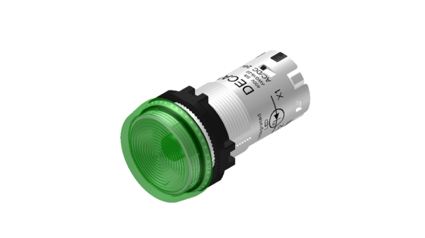 Kontrolleuchte, mit LED Licht, 24Vdc, grün, Push-in