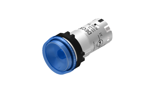 Kontrolleuchte, mit LED Licht, 24Vdc, blau, Push-in