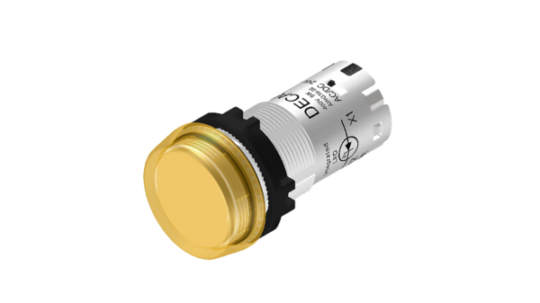Kontrolleuchte, mit LED Licht, 24Vdc, gelb, Push-in