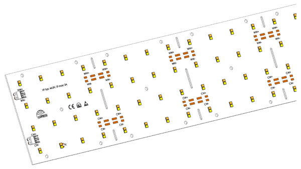 LED Modul 1100x100mm / 2 Seitig bestückt / 3000K & 4000K / CRI >90 / 640LED