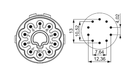 M23 Puissance Insert de contact (m) 10 pôles Insert de sertissage sans contacts