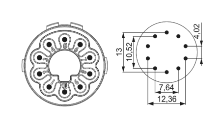 M23 power Contact insert (w) 10-pin Crimp insert without contacts