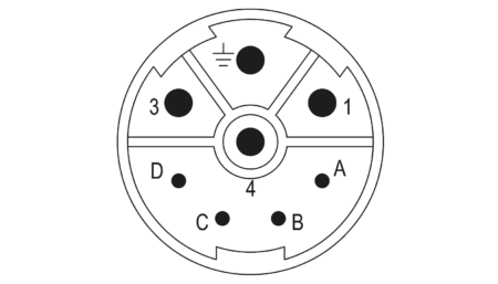 M23 Puissance Insert de contact (m) 8 pôles (4+3+PE), insert à sertir sans contacts