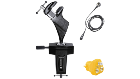 9-205-ESD-SET1 - ESD ball joint vice (clamp-on) dissipative + plug + earthing cable