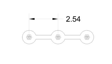 Flachkabel 11 polig, Raster 2.54 mm, Länge: 120 mm