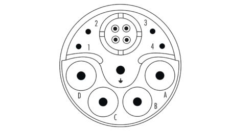 M23 Insert de contact hybride (m) 13 pôles (4+4+4+PE) Insert de sertissage sans contacts