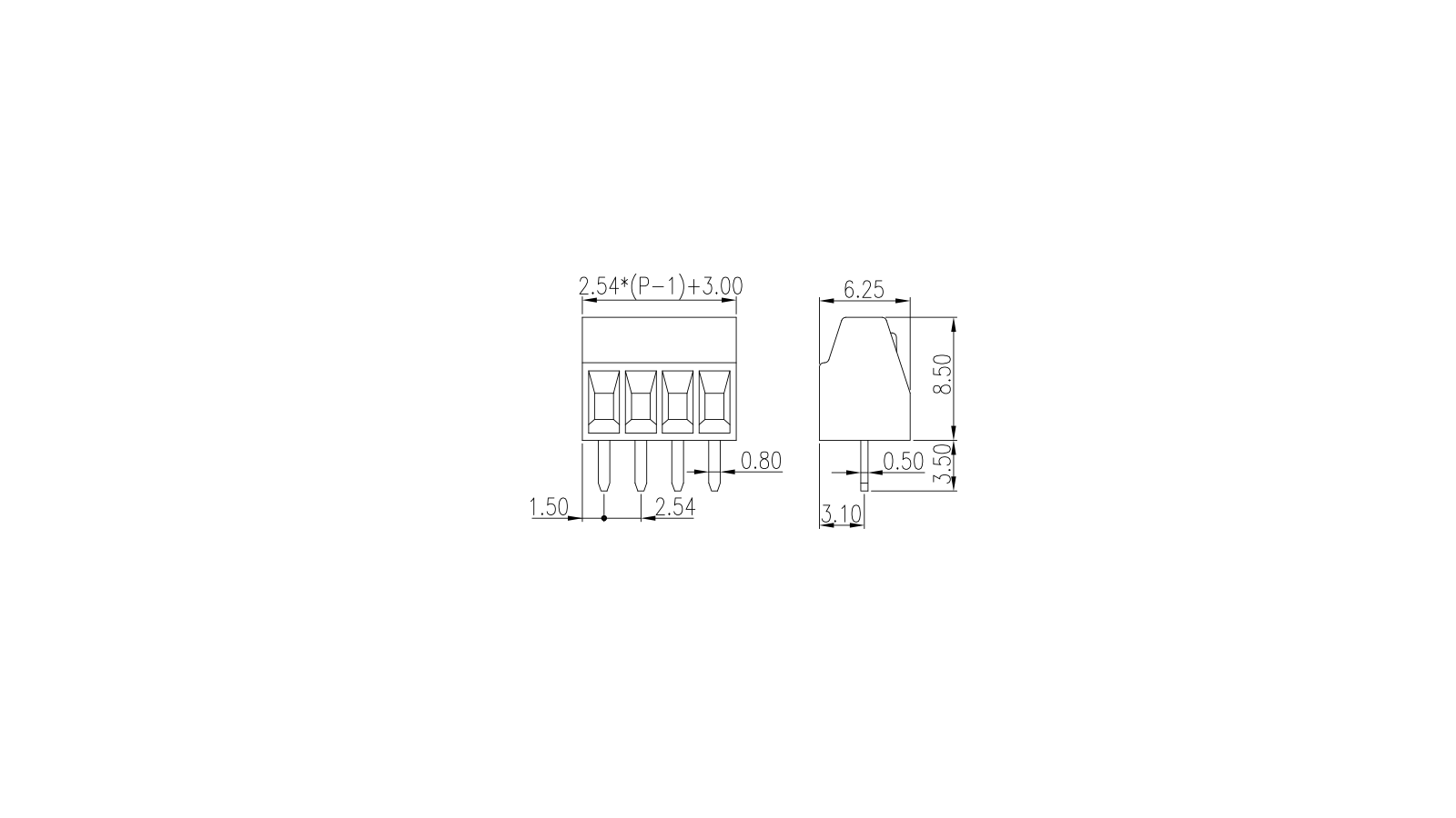 PCB Leiterplatten-Anschlussblock EK254V-xxP – Bild 2