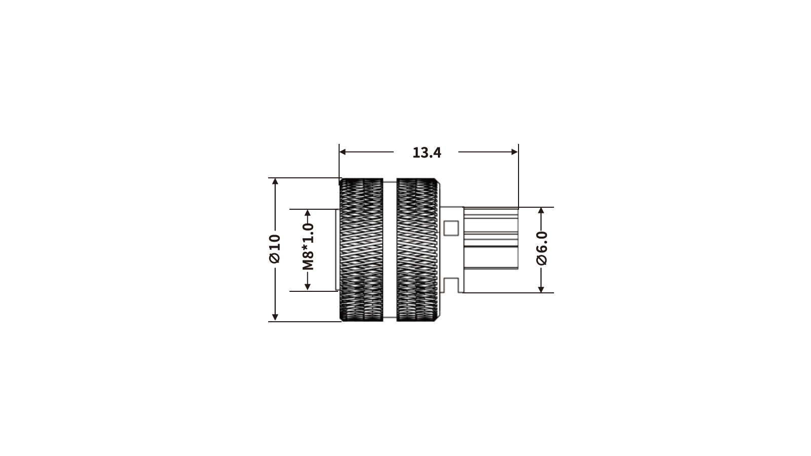 M8 Steckverbinder-Buchse für Umspritzung/Overmolding SZ SIGNAL – Bild 2