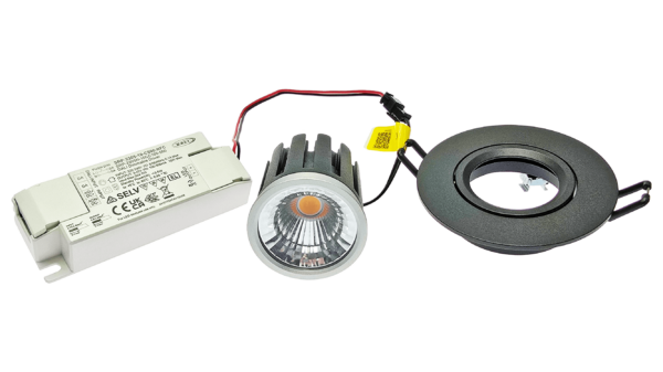 SET PREMIUM LED SPOT, 3000K CRI>90, DALI, Deckeneinbau Fassung schwarz