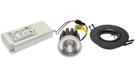 SET PREMIUM LED SPOT, 3000K CRI>90, TRIAC, Deckeneinbau Fassung schwarz