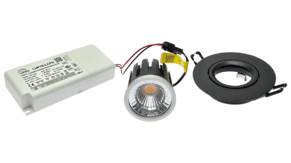 SET PREMIUM LED SPOT, 3000K CRI>90, TRIAC, Deckeneinbau Fassung schwarz