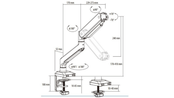 NZ.9047 Flex Arm Stativ (ohne Kamera und Bildschirm) – Bild 3
