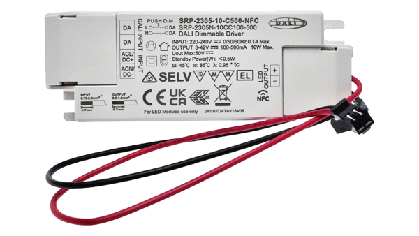 10W DALI2 DT6, AC-PUSH, Konstantstrom LED Treiber, NFC, inkl. MD Stecker