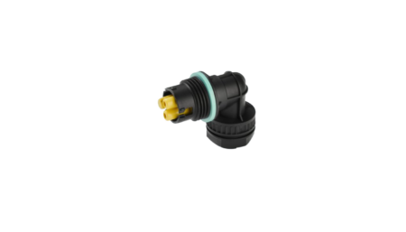 Connecteur femelle TH385 90° M20, 2p, raccordement à vis, 0.5-2.5mm2, IP68