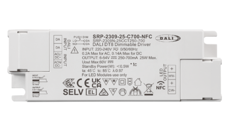 25W DALI2 DT8, Tunable white, Konstantstrom LED Treiber, 250-700mA, NFC