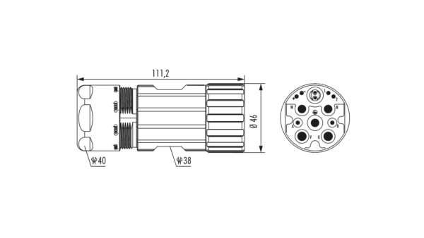 Gehäuse M40 Hybrid Kabelsteckverbinder – Bild 2