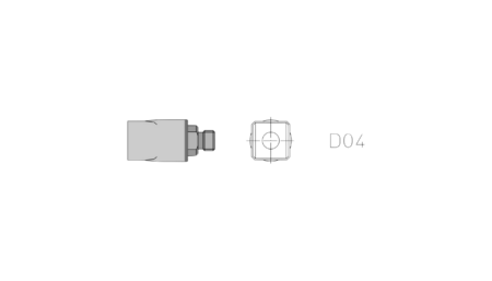 D04 Hot air nozzle, heated on 2 sides, with preheating plate 10.5x10.5mm