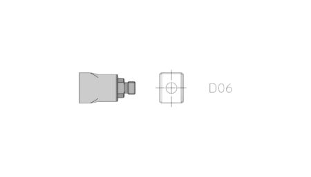 D06 Hot air nozzle, heated on 2 sides, with preheating plate 13.0x10.0mm