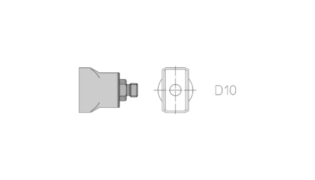 D10 Hot air nozzle, heated on 2 sides, with preheating plate 18.0x10.0mm