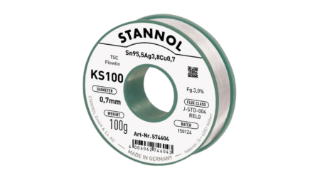 Solder wire KS100, Sn95,5Ag3,8Cu0,7 - FLOWTIN TSC, RE L0, 0.7mm, 100g