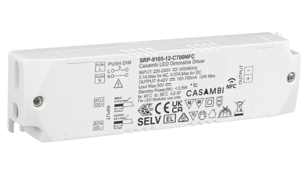 12W Casambi, Konstantstrom LED Treiber, 100-700mA, NFC