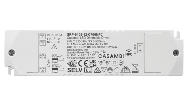 12W Casambi, Konstantstrom LED Treiber, 100-700mA, NFC – Bild 2