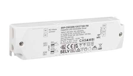 12W Casambi, Tunable white, Konstantstrom LED Treiber, 100-700mA, NFC