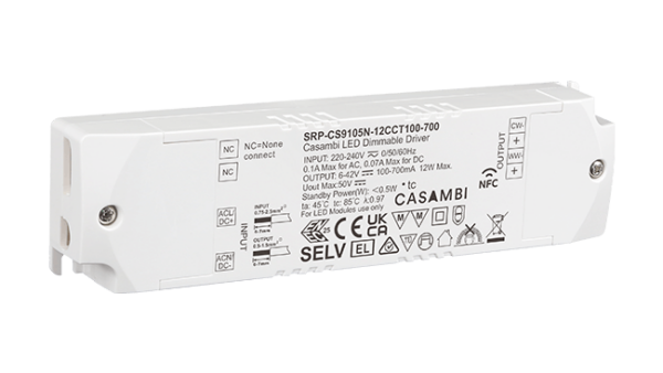 12W Casambi, Tunable white, Konstantstrom LED Treiber, 100-700mA, NFC
