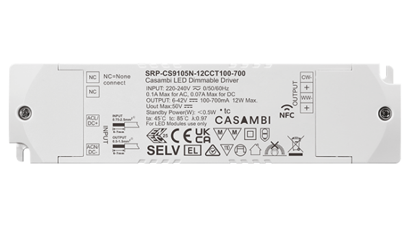 12W Casambi, Tunable white, Konstantstrom LED Treiber, 100-700mA, NFC – Bild 2