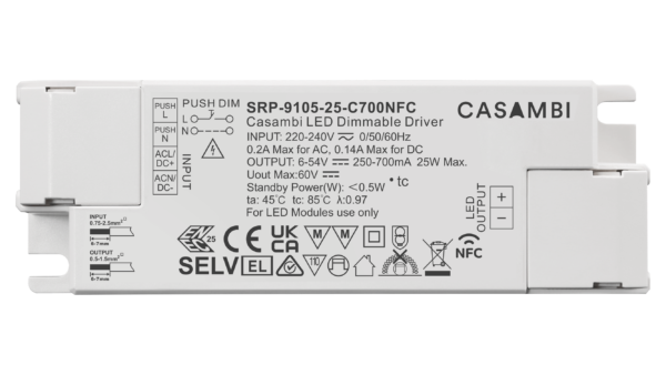 25W Casambi, Konstantstrom LED Treiber, 250-700mA, NFC – Bild 2