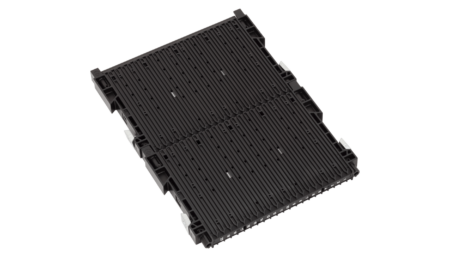 RACK-SYSTEM 180 RS - ESD Doppelnutenwand 300 mit Bodenstopp, verstärkt 255x22x345