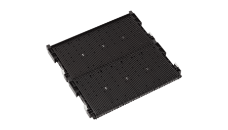 RACK-SYSTEM 180 RS - ESD Doppelnutenwand 400 mit Bodenstopp Typ32 verstärkt 355x22/32x345