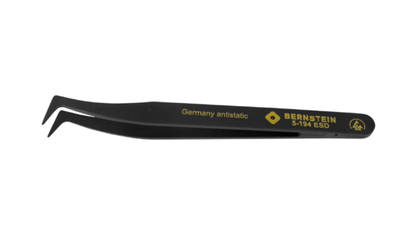 ESD Kunststoff Präzisionspinzette 120mm Form 6 Hakenspitze