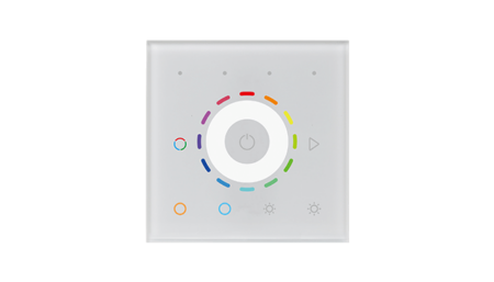 Casambi Flush Mount Touch Panel made of glass, RGB+TW, white