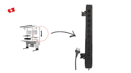 Power strip 9 x T13 CH 5 m with vertical rail