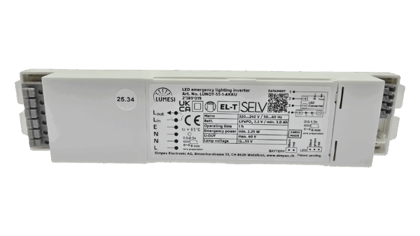 Notlichtbetriebsgerät 12-55V / 3W (1h Notbetriebsdauer) / Neu mit integriertem Akku