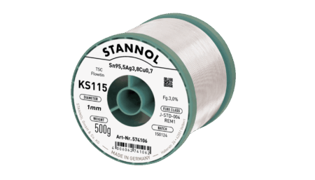Solder wire KS115, Sn95.5Ag3.8Cu0.7 - FLOWTIN TSC, RE M1, 1mm, 500g